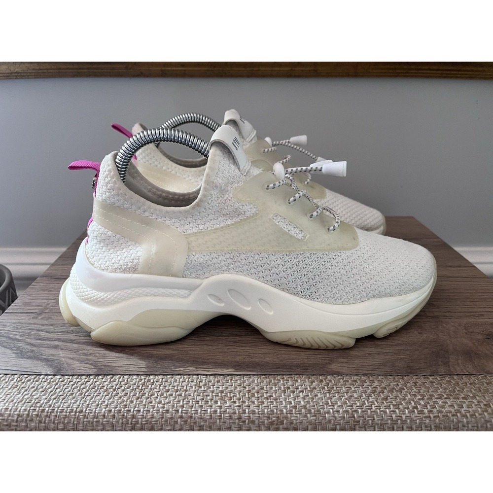 Steve Madden Women's 9 NY90 Chunky Knit Sneakers White Shoes Cream W1